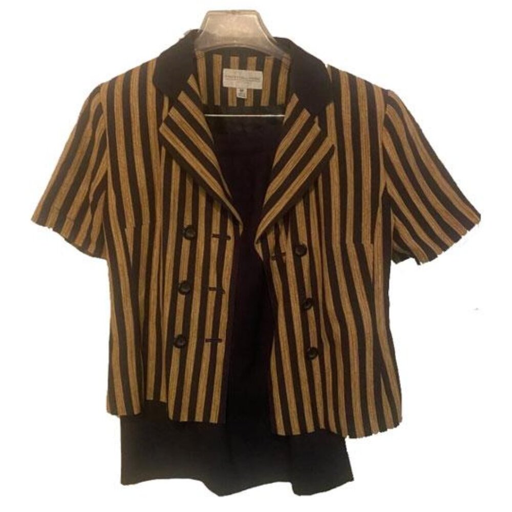 Preston and York  blue and beige striped petite  size 8